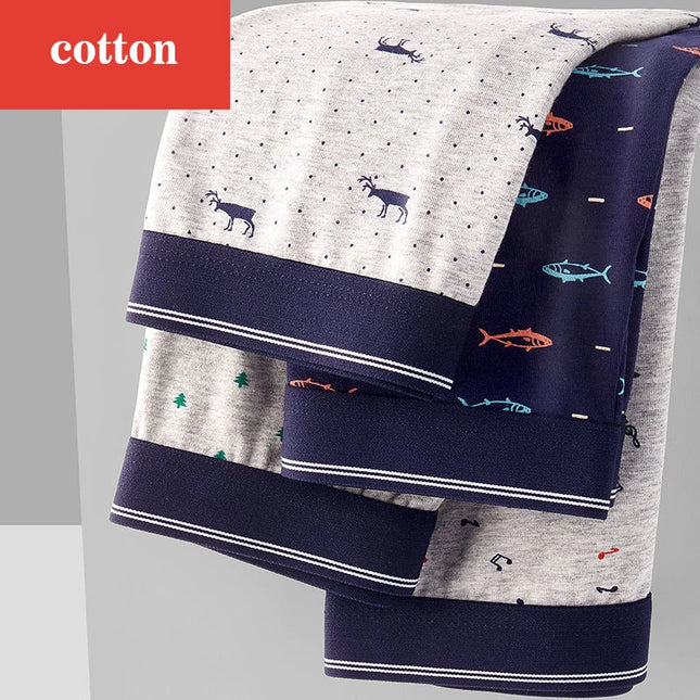 4 Pack Men's Cotton Boxer Shorts - Soft and Stylish Underwear - Various Design Combinations