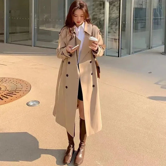 Women's Lace Trench Coat - Stylish Windbreaker Outerwear for Women