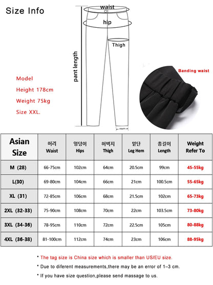 Breathable Casual Men’s Pants - Loose Fit Straight Waist Slacks & Drape Trousers