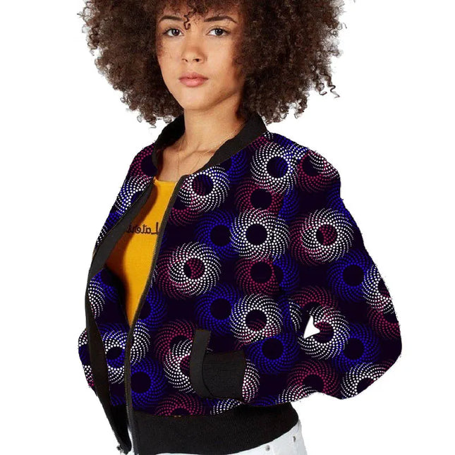 Women's Short Zipper Bomber Jacket