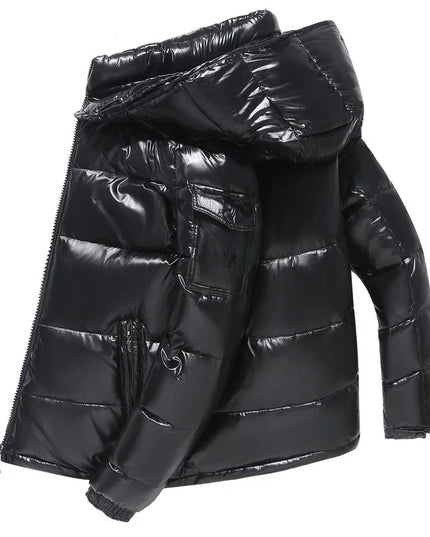 Men's Glossy Hooded Down Parka Jacket