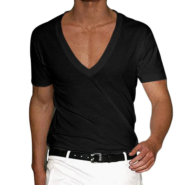 Casual Slim Fit V-Neck Short Sleeve T-Shirt