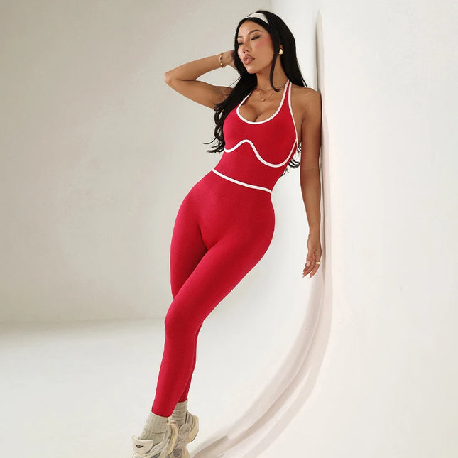 Women's One-Piece Bodysuit Yoga Set