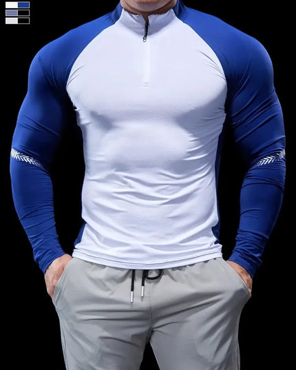 Men's Half-Zip Long-Sleeve Stretch Sweater
