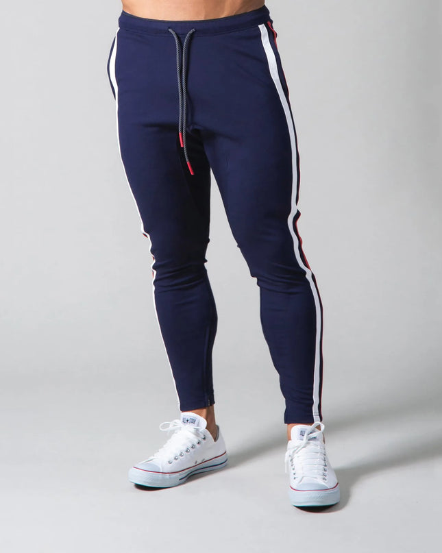 Men’s Fitness Striped Drawstring Sweatpants – Athletic Training Joggers