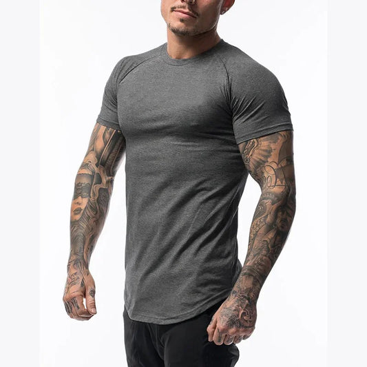 Men's Muscle Fit Short Sleeve T-Shirt - Premium Cotton Fabric - Various Colors