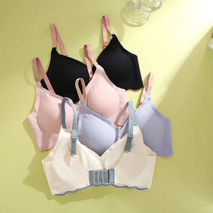 Women's 3-Piece Adjustable Back Seamless Bra Set - No Steel Ring, Anti-Sagging Design