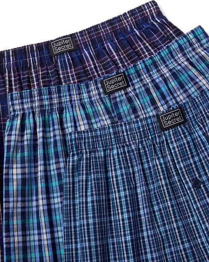 6-Pack Men's Woven Boxer Shorts with Elastic Waistband - Assorted Colors