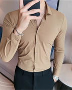 Khaki Long Sleeve / Asia 2XL is US EUR M