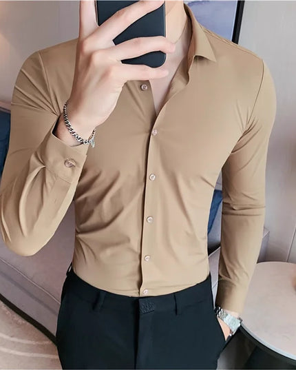 Men's Breathable Stretch Long Sleeve Shirt