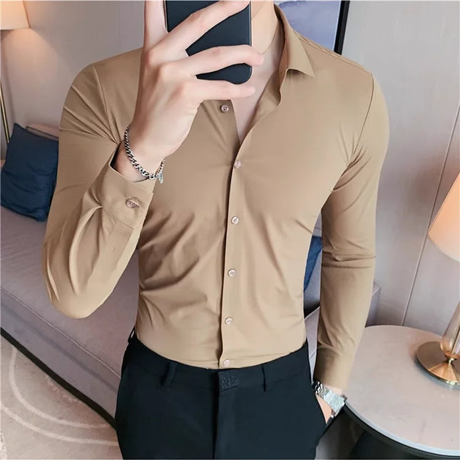 Men's Breathable Stretch Long Sleeve Shirt