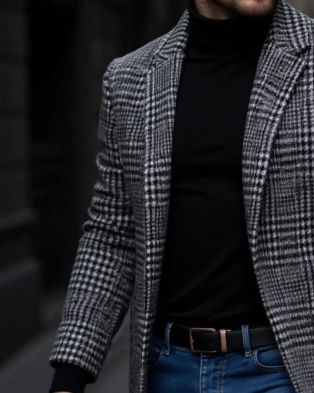 Men's Insulated Warm Trench Coat with Inner Lining