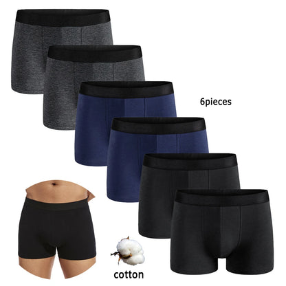 6-Pack Cotton Boxer Briefs for Men