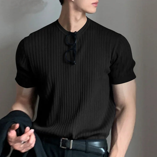 Men's Light Luxury O-Neck Loose Fit T-Shirt