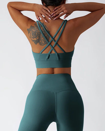 2-Piece Women's Yoga Set: Push-Up Bra and Leggings Combo - Various Colors
