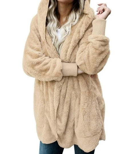 Women's Oversized Hooded Fleece Cardigan