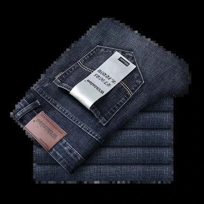 Men's Classic Straight Fit Stretch Denim Jeans - Regular Length