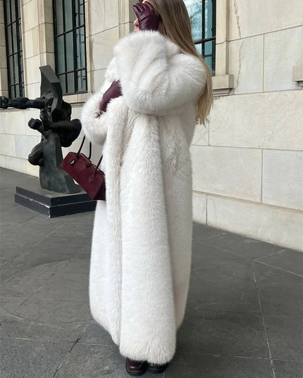 Women's Faux Fur Coat – Luxury Elegant Loose Fit Coat