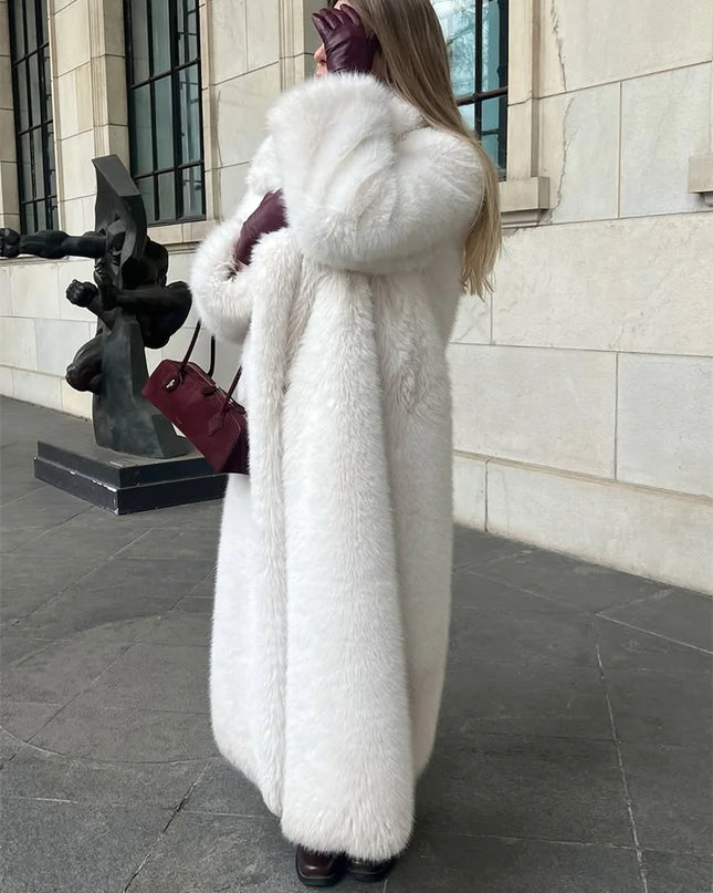 Women's Faux Fur Coat – Luxury Elegant Loose Fit Coat