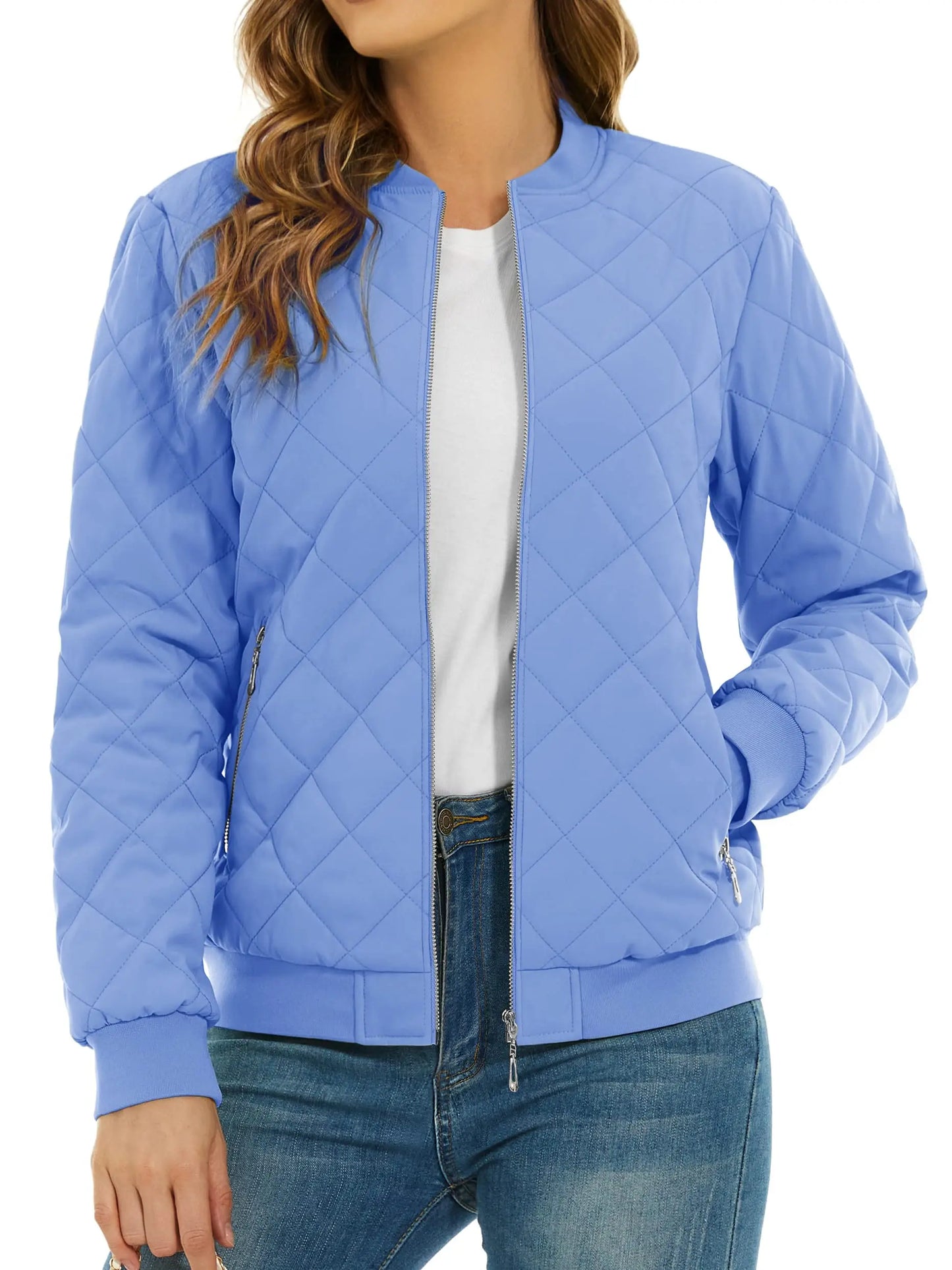 TACVASEN Women's Padded Warm Jacket – Diamond Quilted Zip-Up Winter Coat