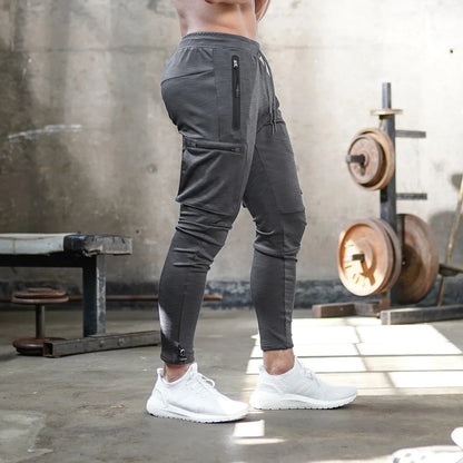 Men's Slim Fit Camouflage Sweatpants with Drawstring and Side Pockets