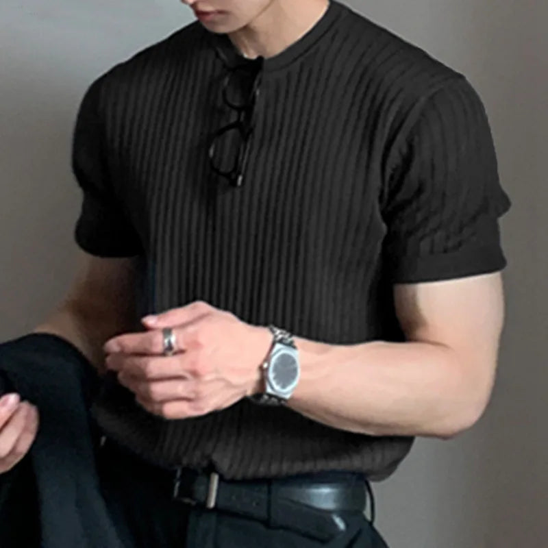 Men's Light Luxury O-Neck Loose Fit T-Shirt