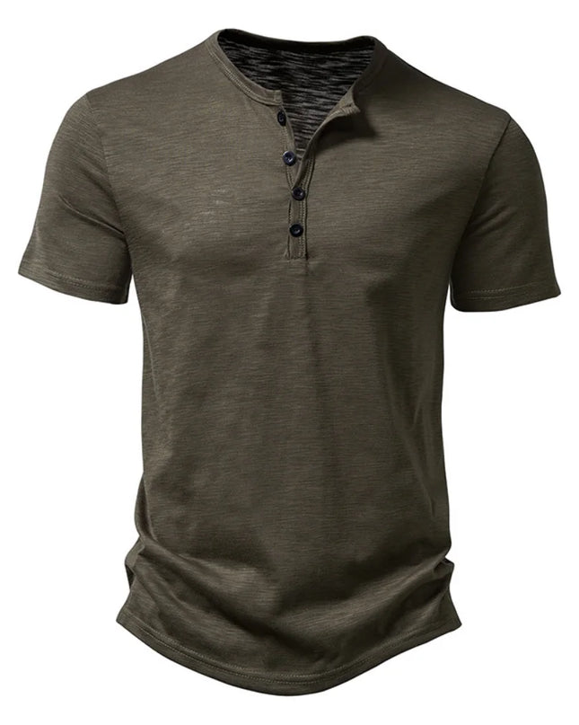 Men's Short Sleeve Polo T-Shirt with Collar and Buttons - Various Colors