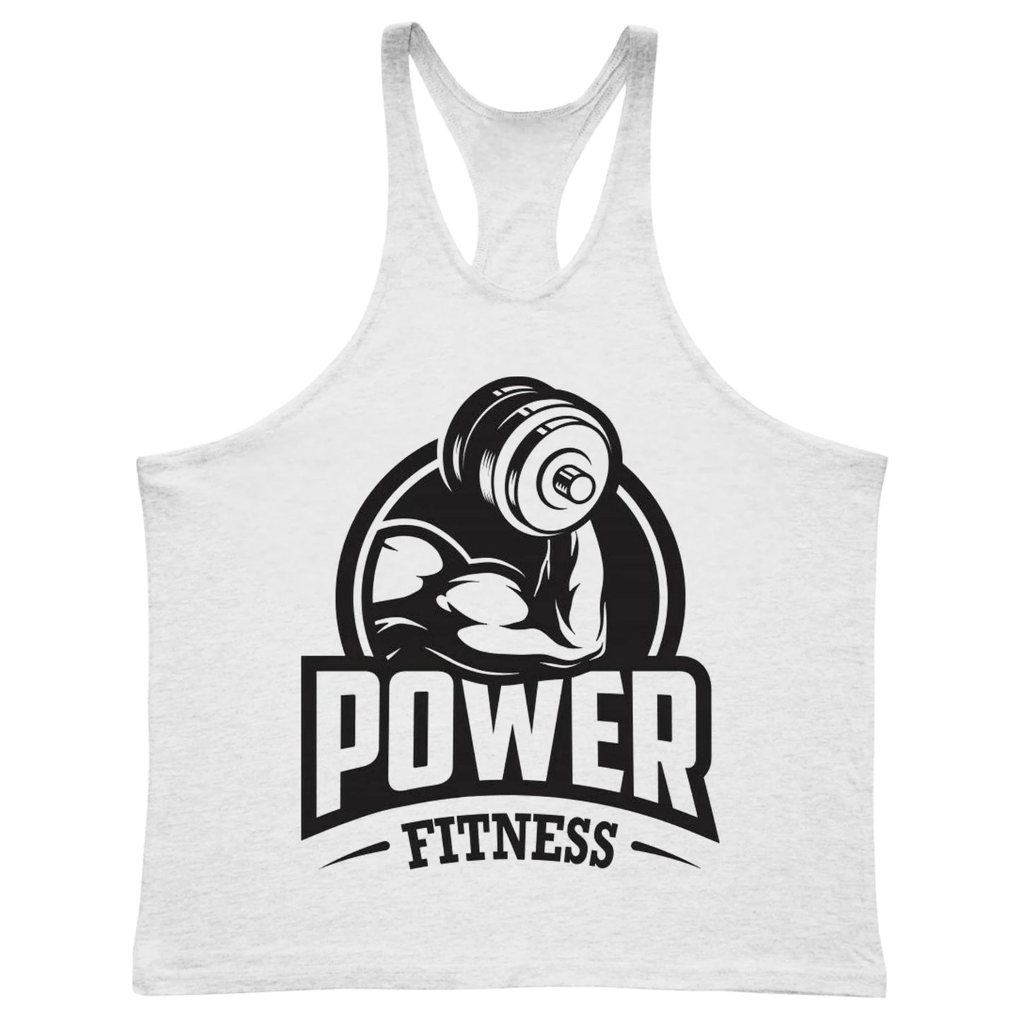 Men's Power Fitness Printed Cotton Stringer Tank Top
