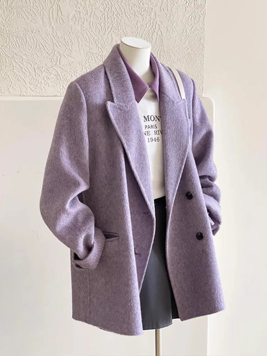 Women's Wool Suit Jacket - Short & Stylish Outerwear
