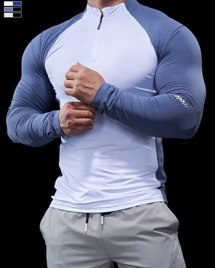Men's Half-Zip Long-Sleeve Stretch Sweater