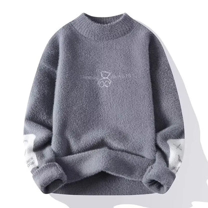 Men's O-Neck Knitted Sweater - Classic Men's Pullover for Casual & Formal Wear