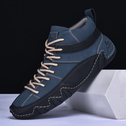 Premium Breathable Faux Leather High Top Sneakers for Men