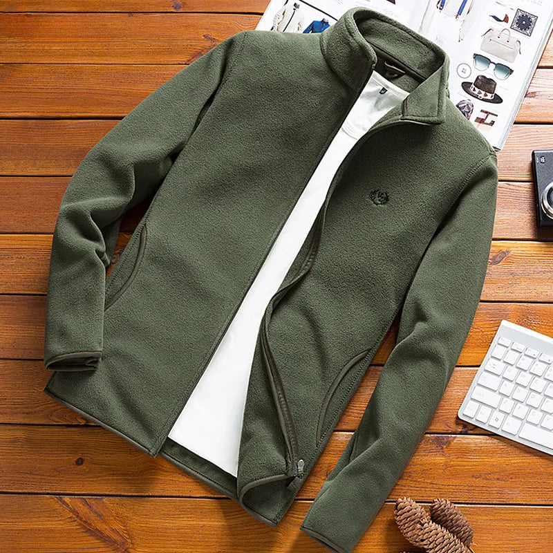 Men's Thermal Fleece Windbreaker Jacket - Various Colors