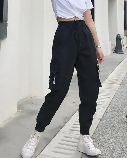 High-Waist Women's Joggers with Side Pockets - Comfortable Loose Fit