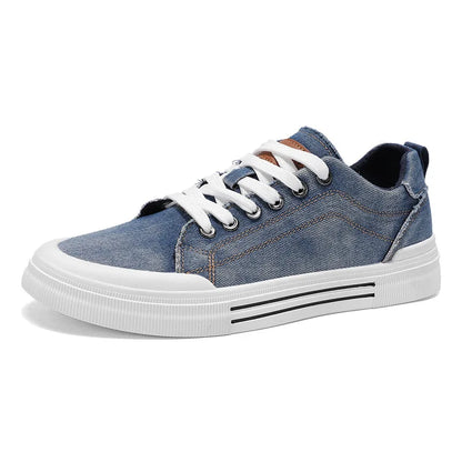 Men's Vulcanized Canvas Lace-Up Sneakers – Stylish & Durable Casual Shoes