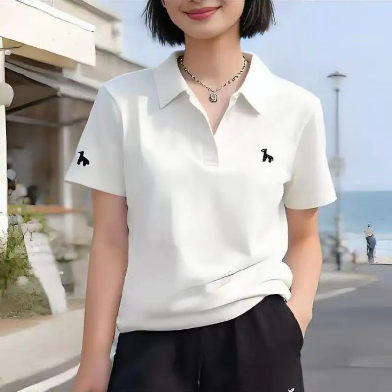 Women's Short-Sleeved Cotton Polo T-Shirt