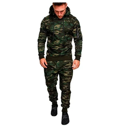 Men's Two-Piece Hooded Sweatshirt & Drawstring Pants Set