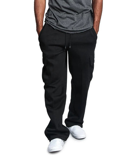 Mens Sweatpants Straight Fit Joggers for Sports and Streetwear Loose Oversized Drawstring Long Pants Men Multi-pocket Pants