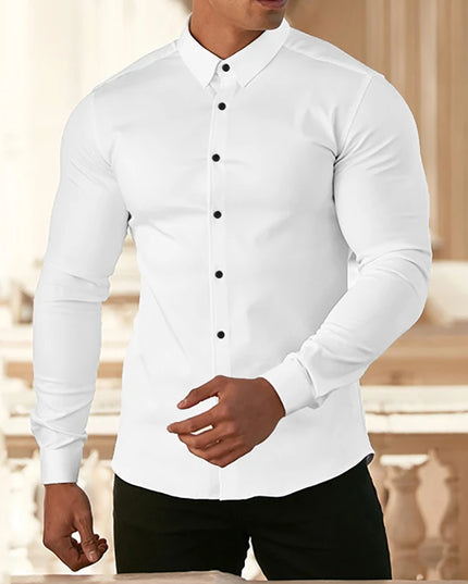 Men's Slim Fit Casual Long Sleeve Shirt - Stylish & Comfortable Men's Dress Shirt