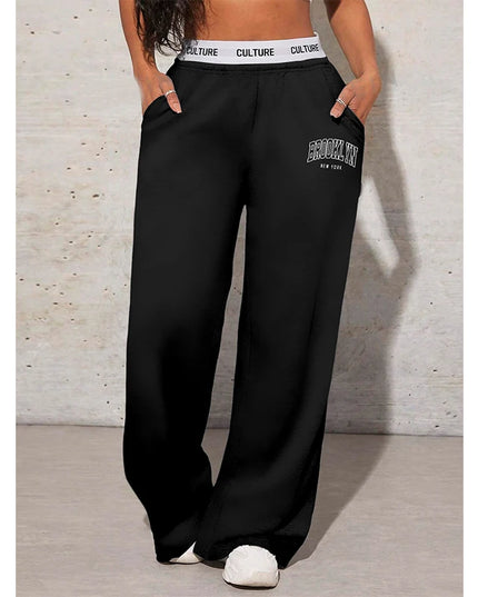 Women's High-Waisted Wide-Leg Vintage Sweatpants