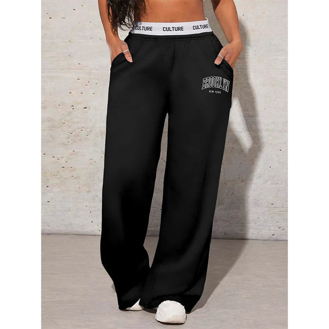 Women's High-Waisted Wide-Leg Vintage Sweatpants