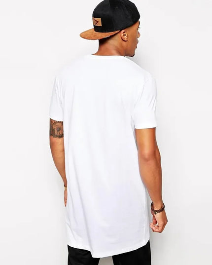 Men's Long Cotton T-Shirt - Comfortable & Stylish Fit for Everyday Wear