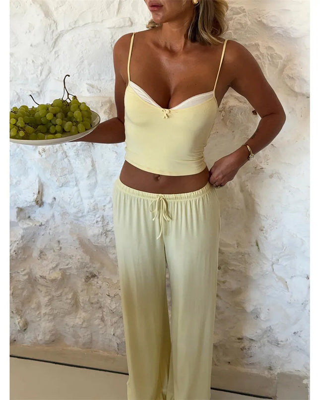 Women's Two-Piece Vest and Loose Drawstring Pants Set