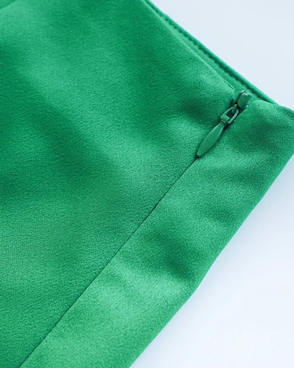 Elegant Slim Mini Skirt for Women - Faux Satin High Zip Design - Various Colors