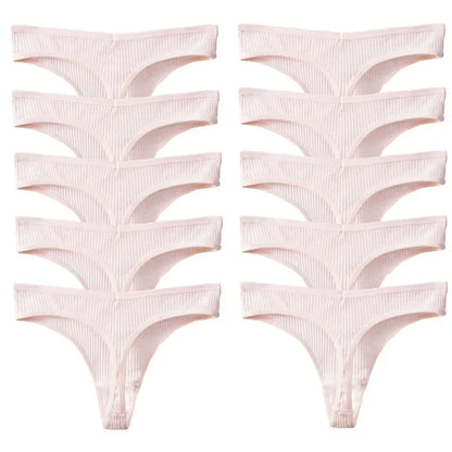 10Pack Women's Cotton Thongs - Comfortable Fit Thong's