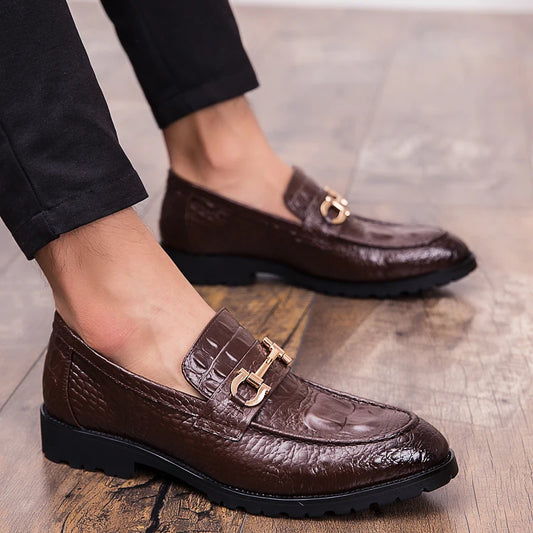 Elegant Men's Faux Leather Dress Shoes