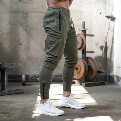 Men's Slim Fit Camouflage Sweatpants with Drawstring and Side Pockets