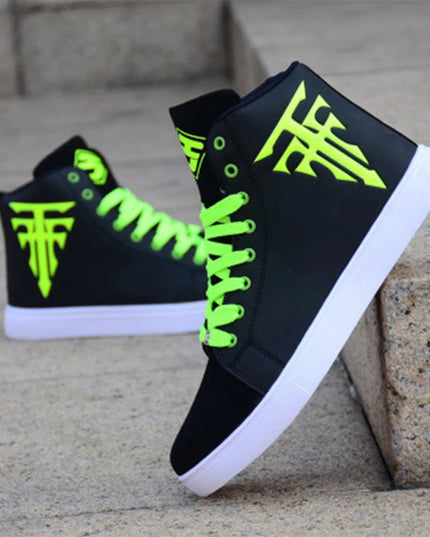 Men's High-Top Lace-Up Vulcanized Sneakers