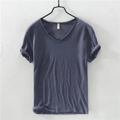 Men's Slim Fit V-Neck T-Shirt - 100% Cotton, Comfortable and Stylish