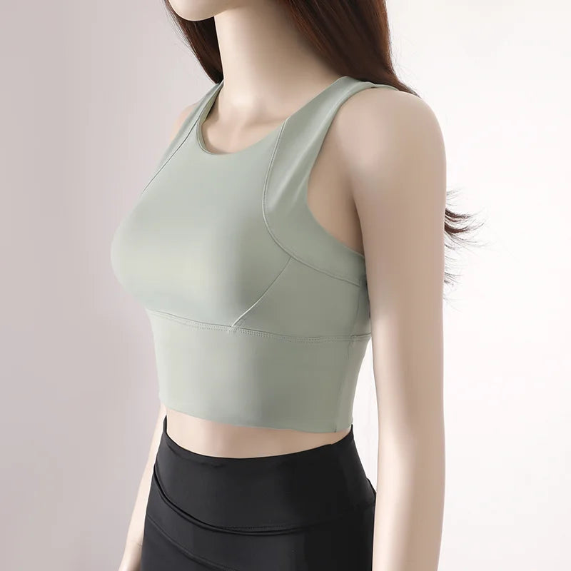 Women’s Sports Activewear Vest with Fixed Chest Pad